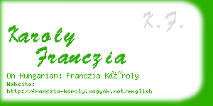 karoly franczia business card